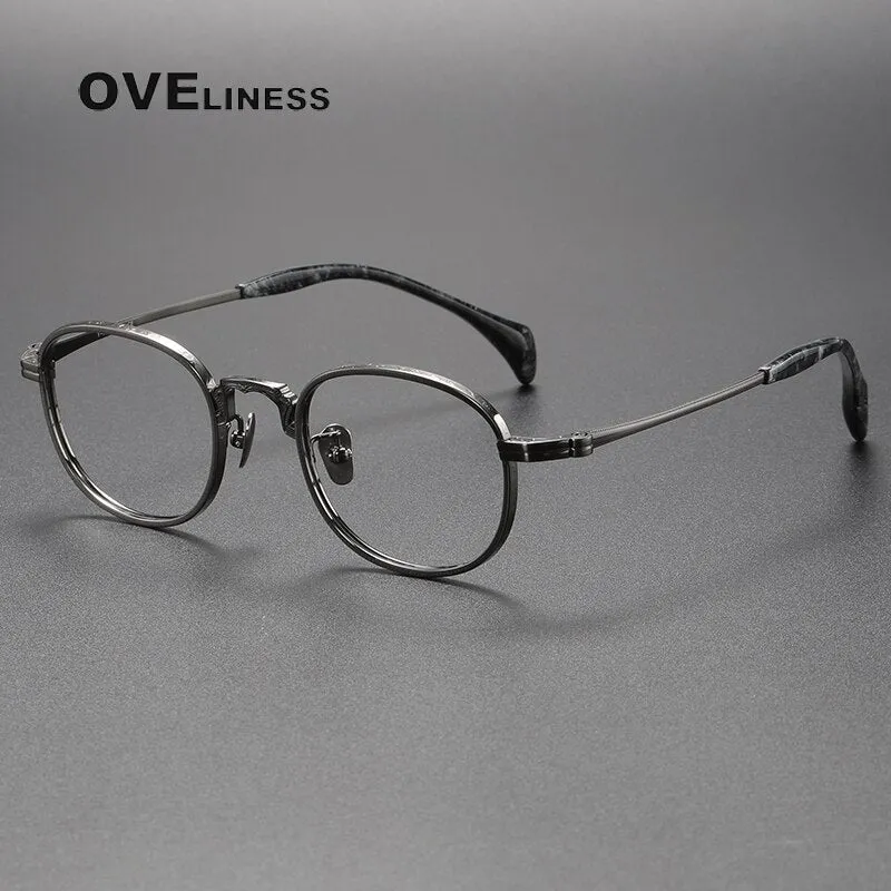 Oveliness Unisex Full Rim Square Titanium Eyeglasses 80866