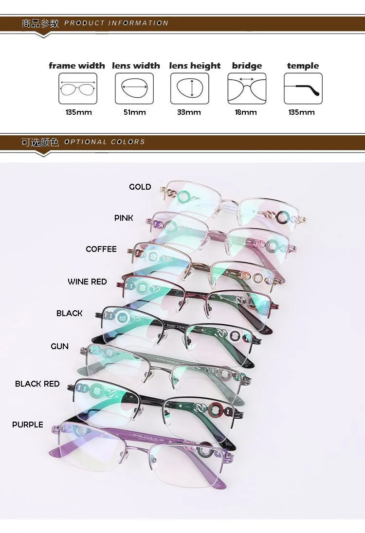 Oveliness Women's Semi Rim Square Alloy Eyeglasses Bv4097