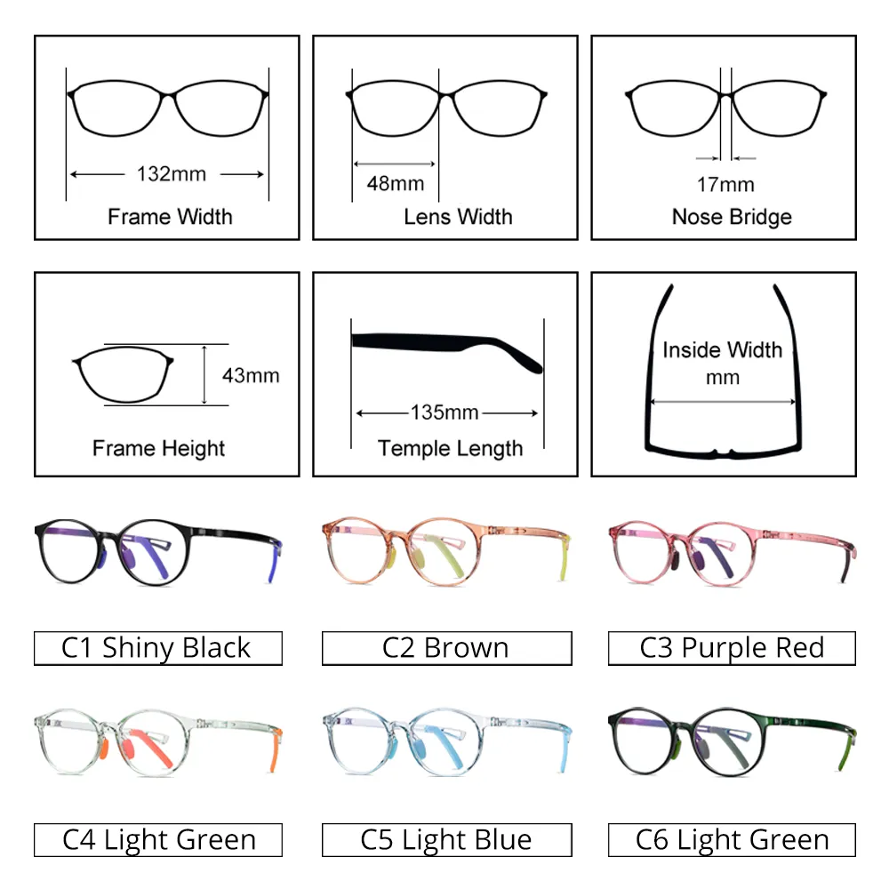 Ralferty Kids' Eyeglasses Ultra-Light Tr90 D5108