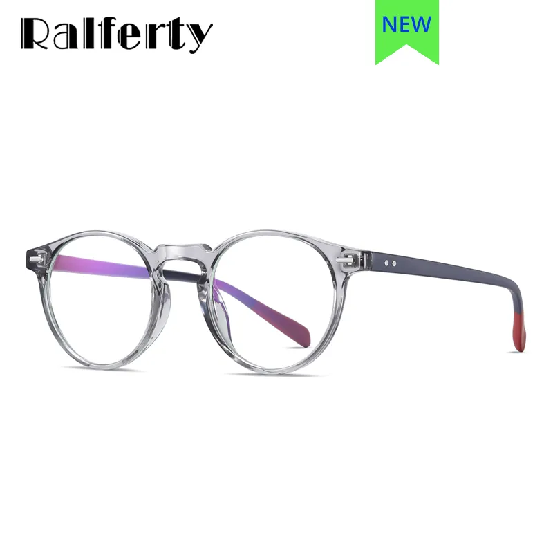 Ralferty Unisex Eyeglasses Round TR90 Anti Blue Light D2320