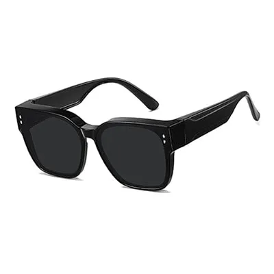 Ralferty Unisex Full Rim Square Tr 90 Acetate Oversized Overlay Sunglasses D7520