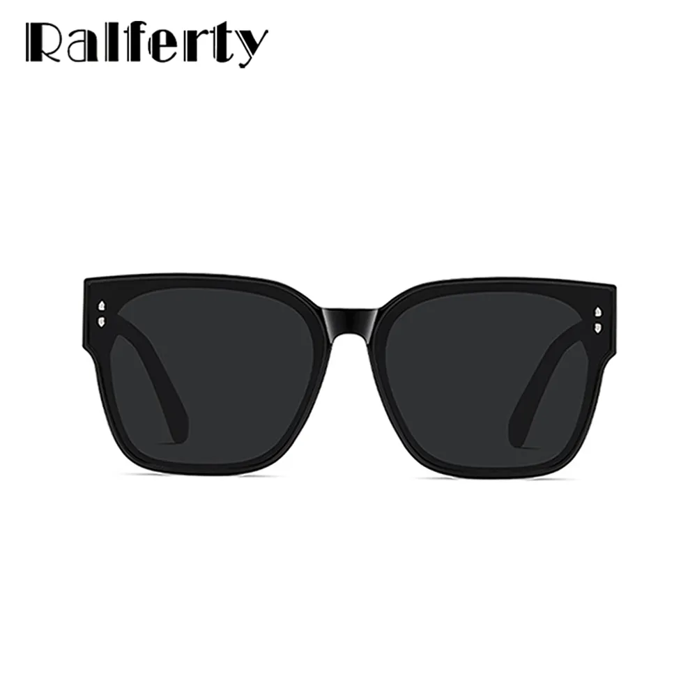 Ralferty Unisex Full Rim Square Tr 90 Acetate Oversized Overlay Sunglasses D7520