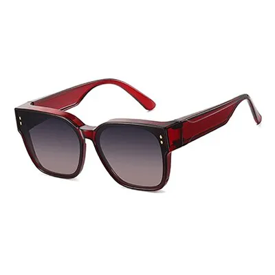 Ralferty Unisex Full Rim Square Tr 90 Acetate Oversized Overlay Sunglasses D7520