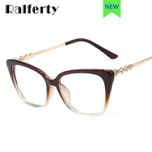 Ralferty Women's Eyeglasses Crystal Cat's Eye Anti Blue Light F95668