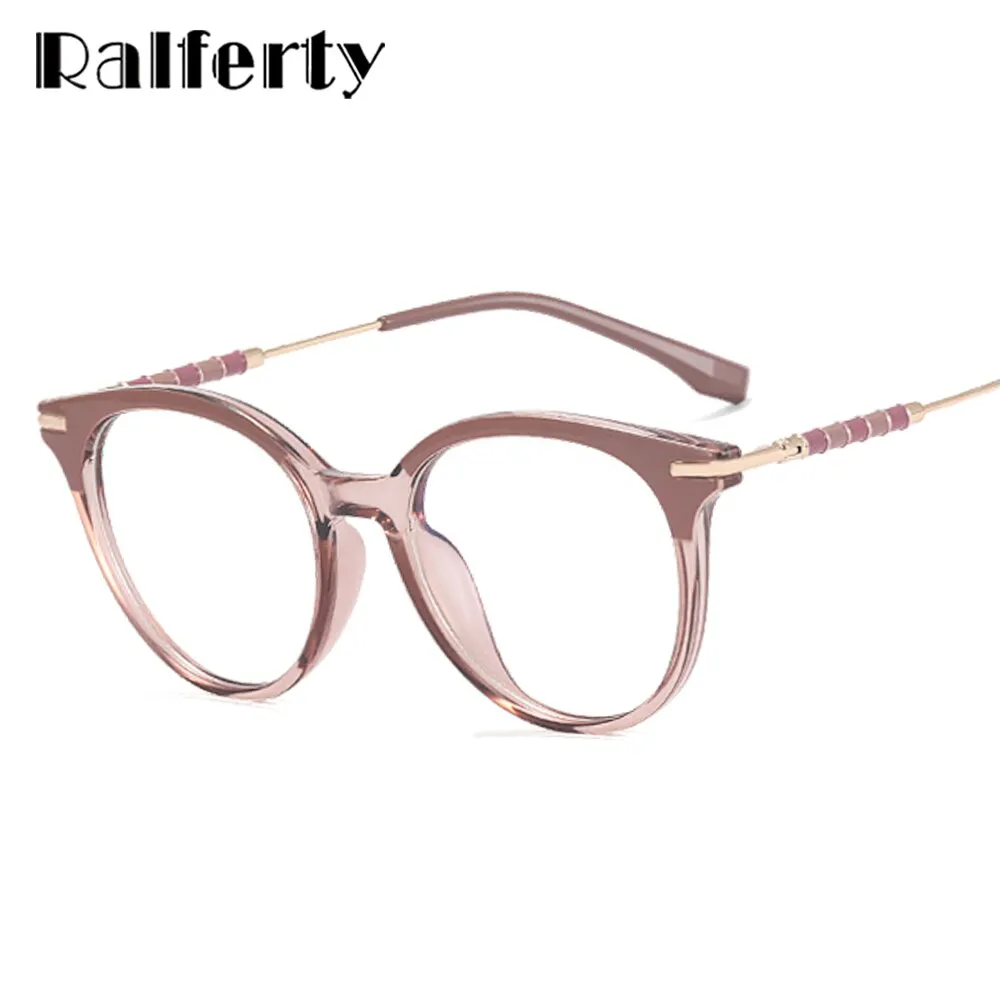 Ralferty Women's Full Rim Round Acetate Eyeglasses F81097