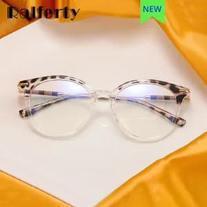 Ralferty Women's Full Rim Round Acetate Eyeglasses F81097