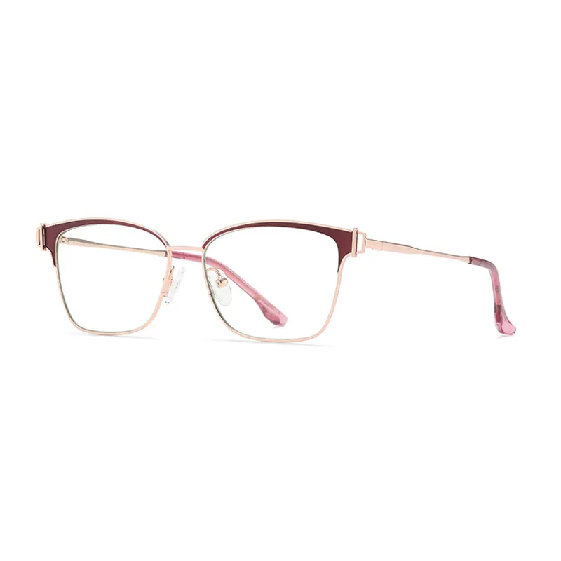 Ralferty Women's Full Rim Square Acetate Alloy Eyeglasses D8612