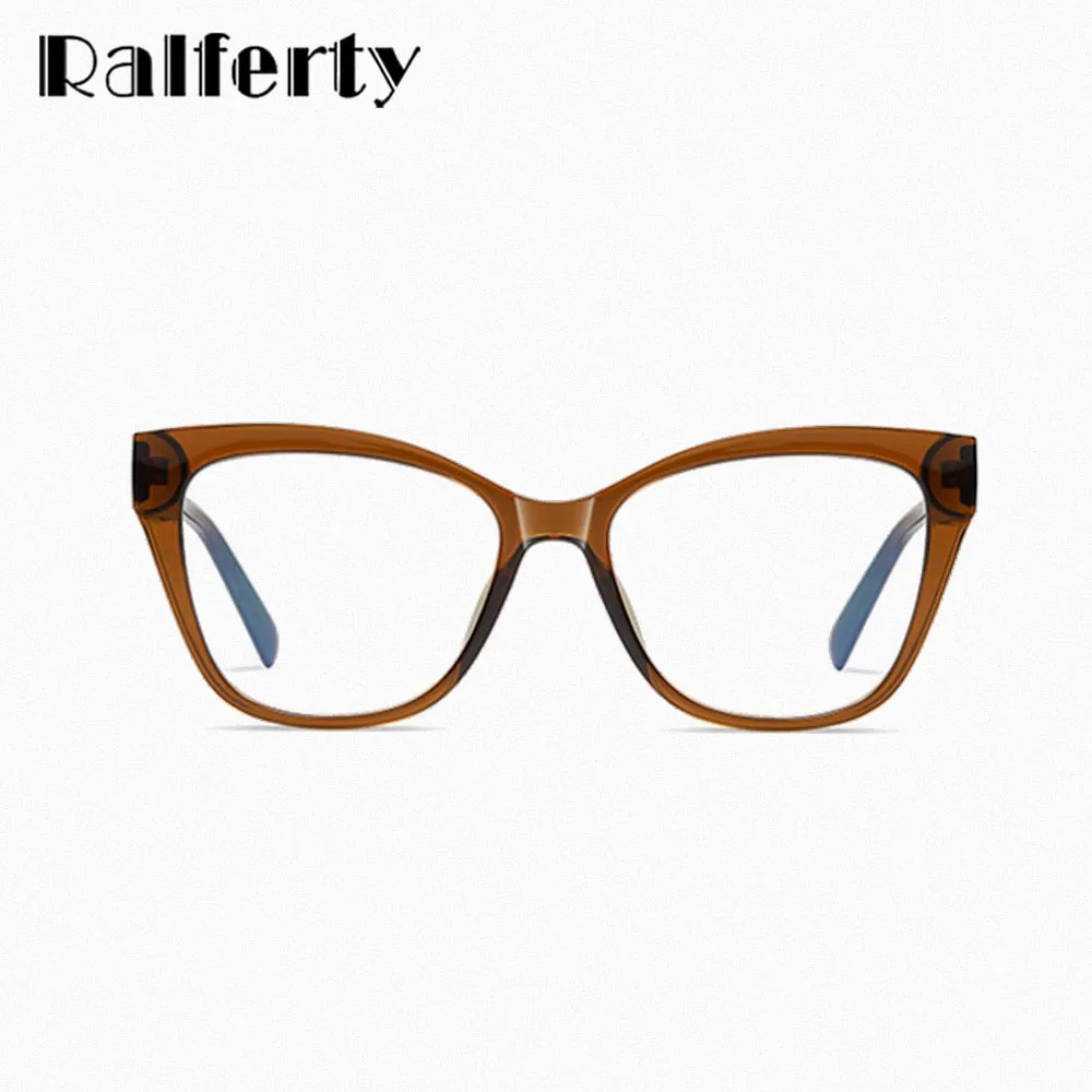 Ralferty Women's Full Rim Square Cat Eye Acetate Eyeglasses D909