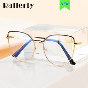 Ralferty Women's Full Rim Square Cat Eye Alloy Eyeglasses F91240