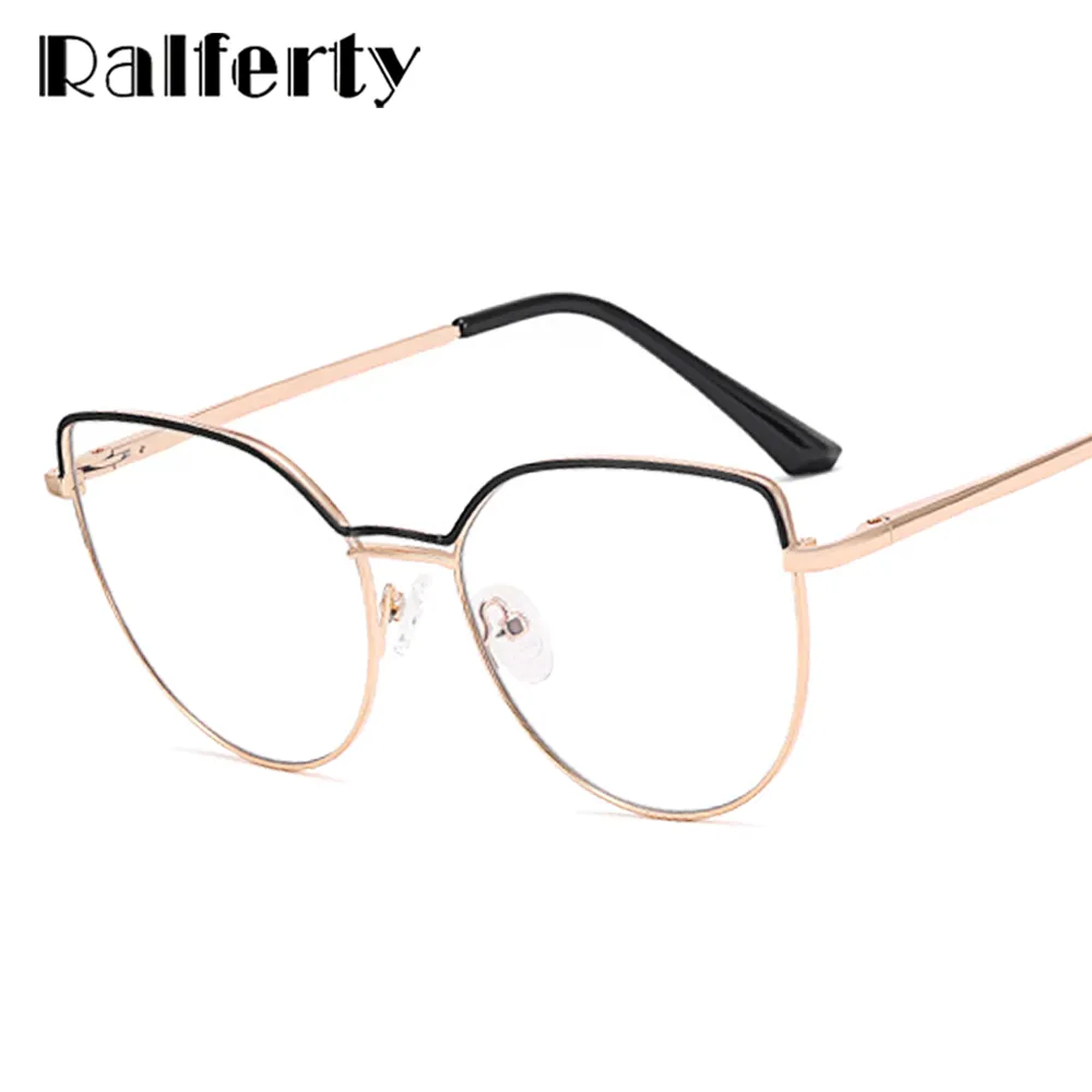 Ralferty Women's Full Rim Square Cat Eye Alloy Eyeglasses F91240