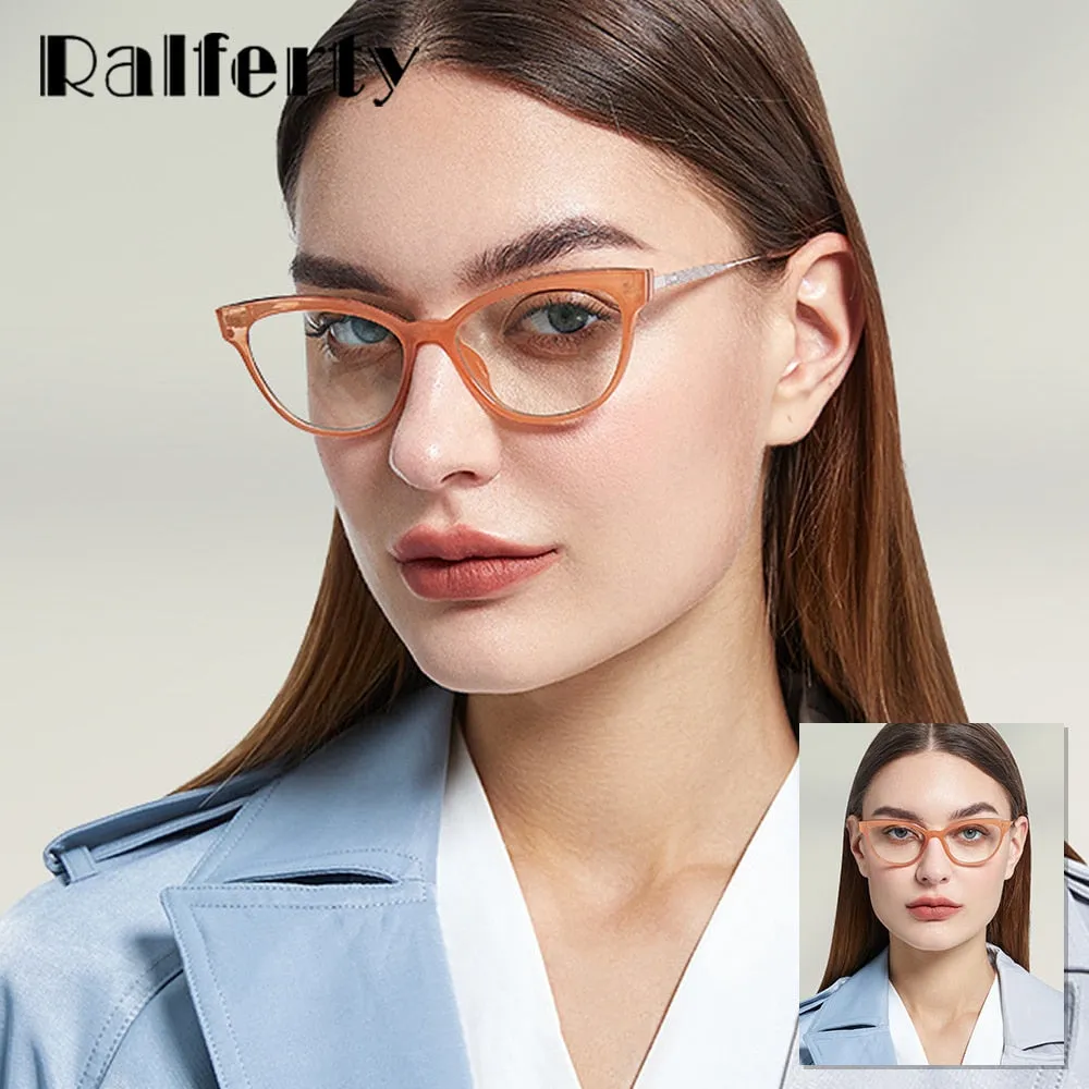 Ralferty Women's Full Rim Square Cat Eye Tr 90 Acetate Eyeglasses D836