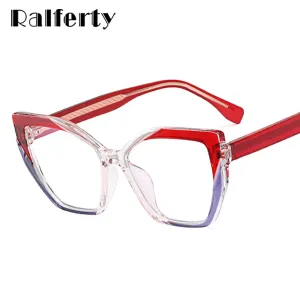 Ralferty Women's Full Rim Square Cat Eye Tr 90 Acetate Eyeglasses F82026