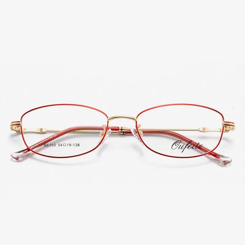 Reven Jate Full Rim Rectangle Eyeglasses Alloy Women's 050