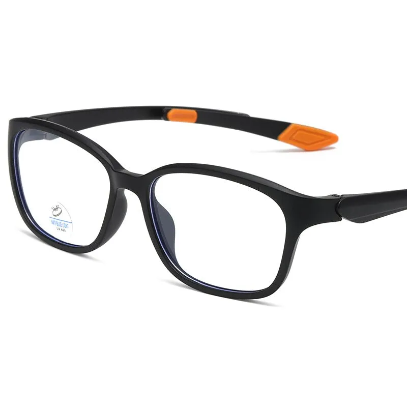 Reven Jate Men's Full Rim Square Polycarbonate Sport Eyeglasses 81299