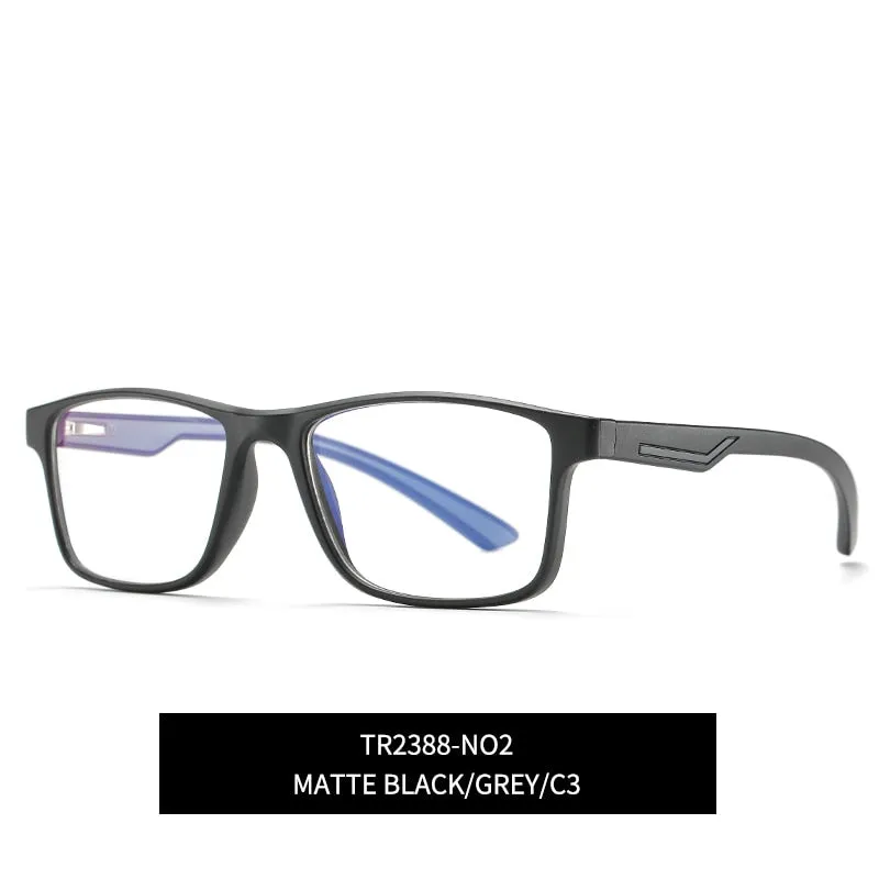 Reven Jate Men's Full Rim Square Tr 90 Eyeglasses 2388