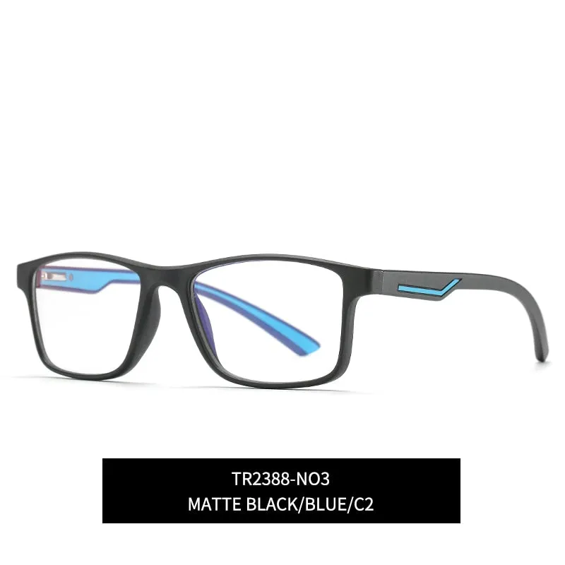 Reven Jate Men's Full Rim Square Tr 90 Eyeglasses 2388