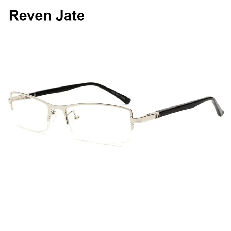 Reven Jate Men's Semi Rim Rectangle Tr 90 Titanium Eyeglasses 9036