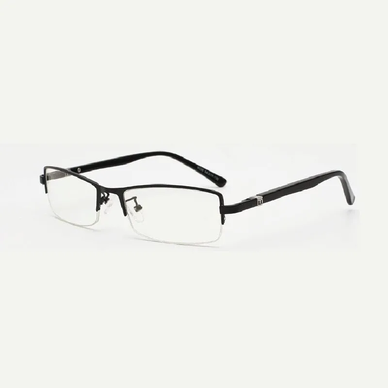 Reven Jate Men's Semi Rim Rectangle Tr 90 Titanium Eyeglasses 9036