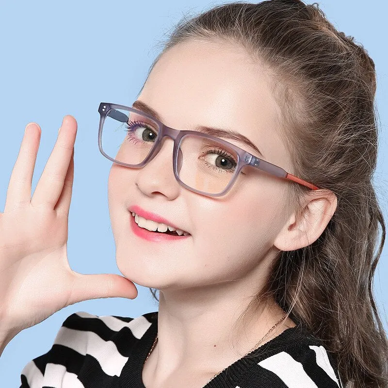 Reven Jate Unisex Children's Full Rim Square Tr 90 Silicone Eyeglasses 5105