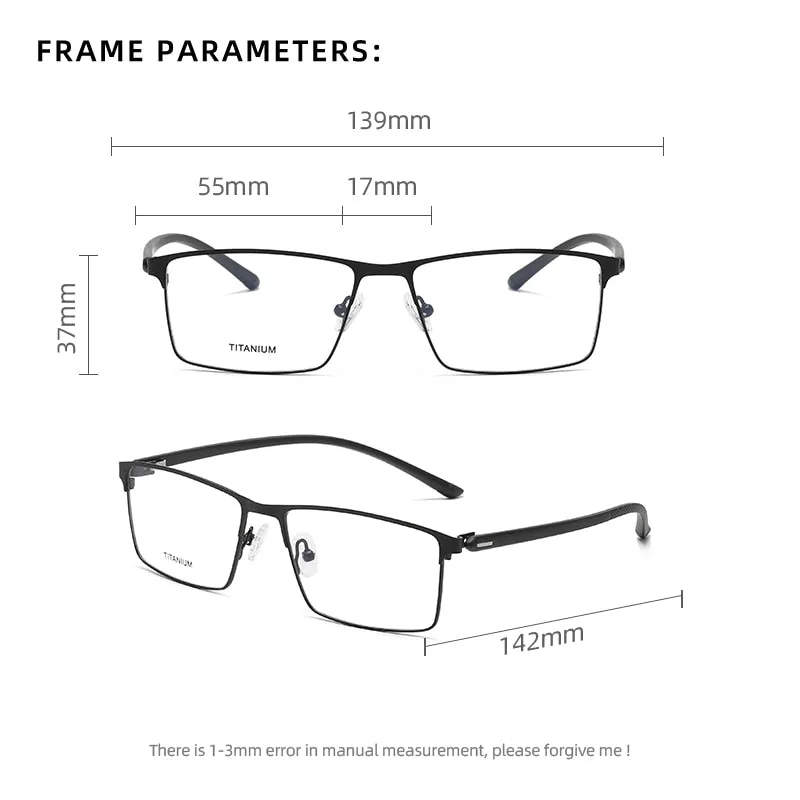 Reven Jate Unisex Full Rim Square Titanium Eyeglasses P8837