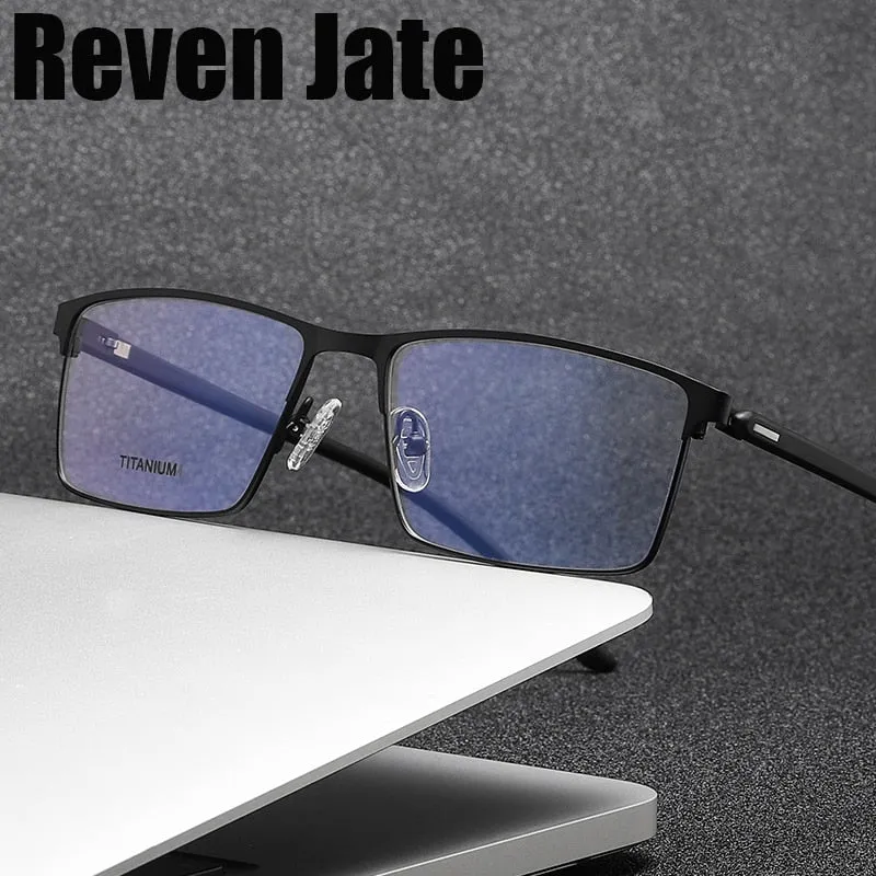 Reven Jate Unisex Full Rim Square Titanium Eyeglasses P8837