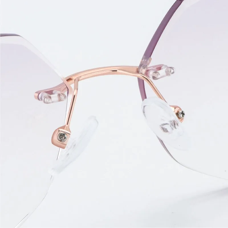 Reven Jate Unisex Rimless Square Titanium Eyeglasses 88037