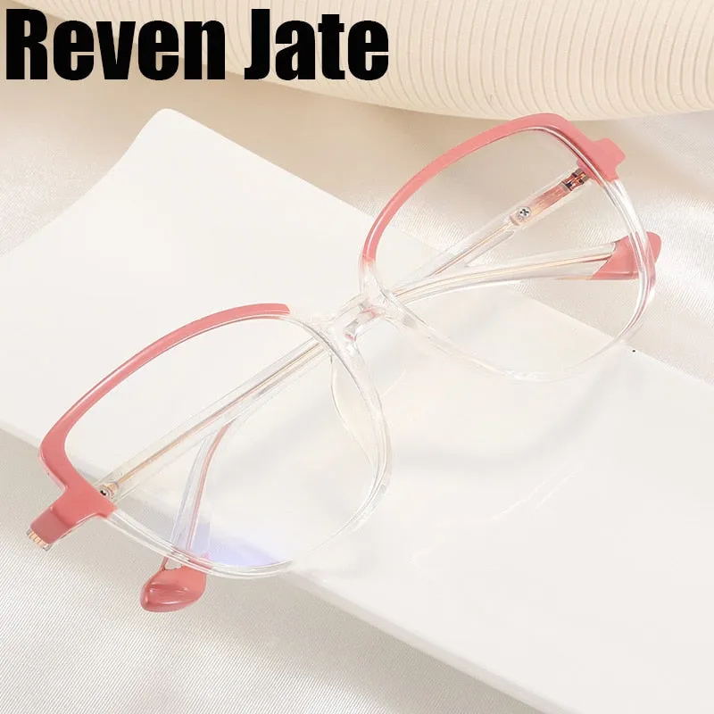 Reven Jate Women's Full Rim Cat Eye PC Resin Eyeglasses 81060