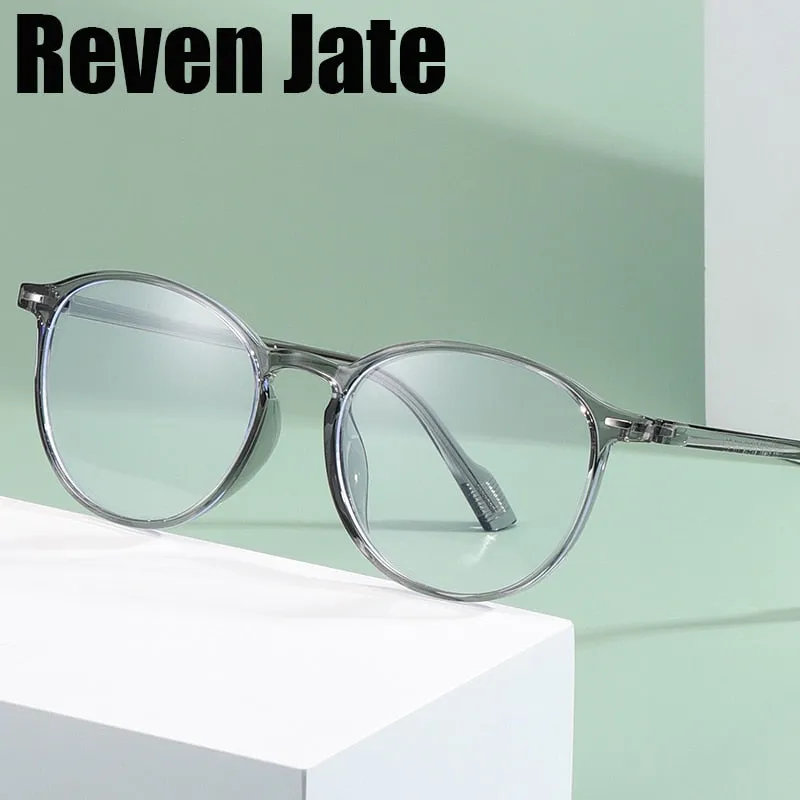 Reven Jate Women's Full Rim Round Square  Tr 90 Alloy Frame Eyeglasses 81267