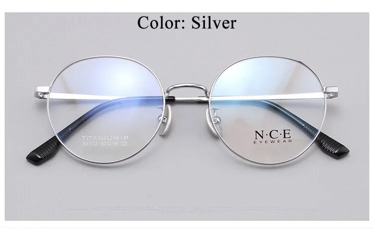 Unisex Round Full Rim Titanium Frame Eyeglasses Sc88312