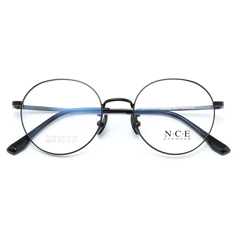 Unisex Round Full Rim Titanium Frame Eyeglasses Sc88312