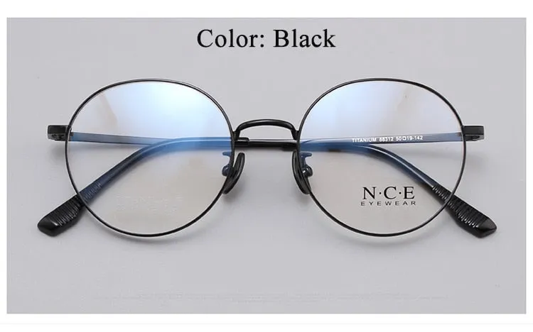 Unisex Round Full Rim Titanium Frame Eyeglasses Sc88312