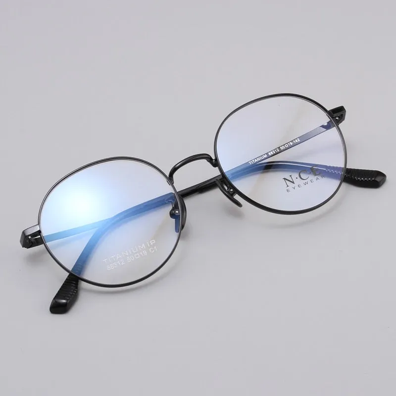 Unisex Round Full Rim Titanium Frame Eyeglasses Sc88312