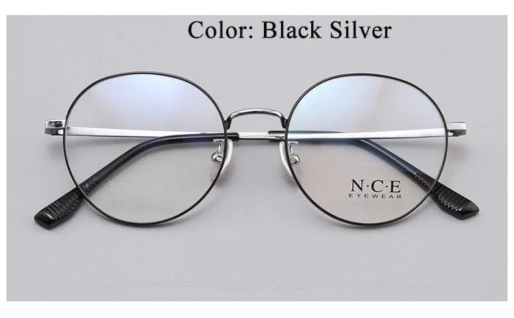 Unisex Round Full Rim Titanium Frame Eyeglasses Sc88312