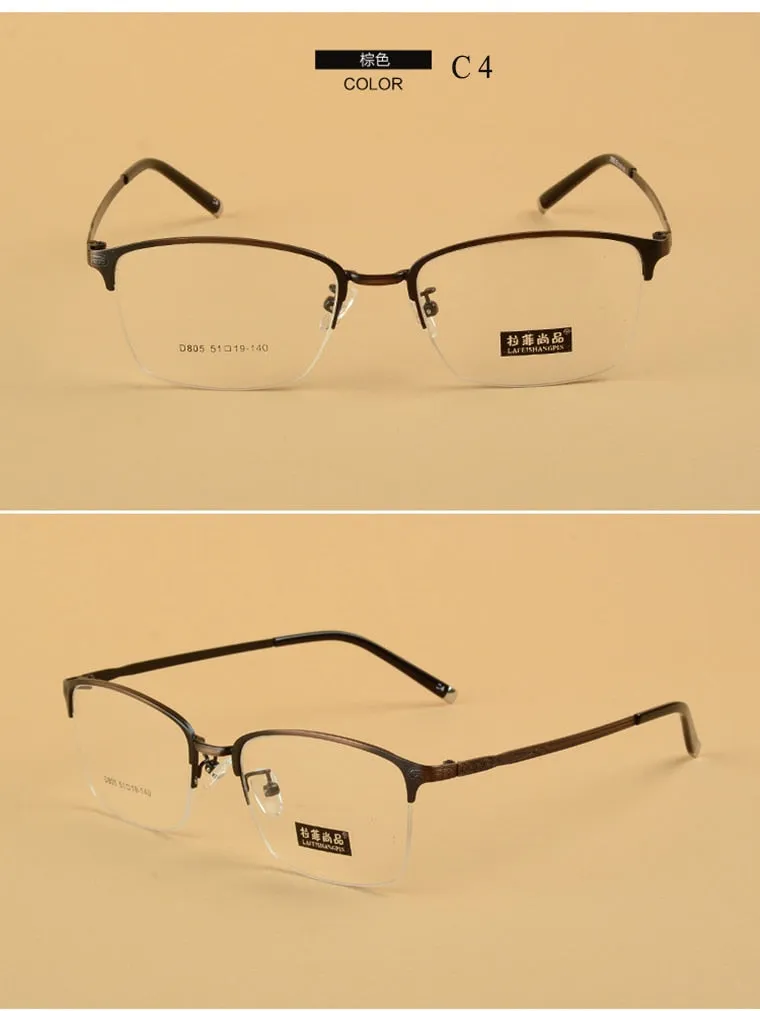 Unisex Semi Rim Alloy Frame Eyeglasses D805