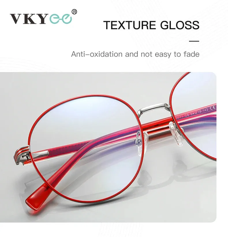 Vicky Women's Full Rim Round Alloy Reading Glasses 3071