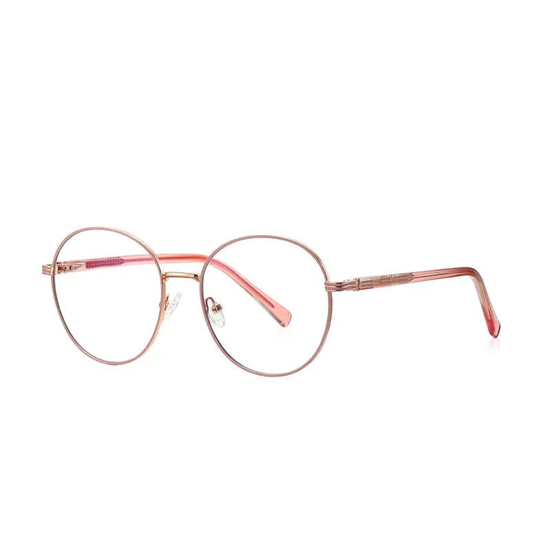 Vicky Women's Full Rim Round Alloy Reading Glasses 3071