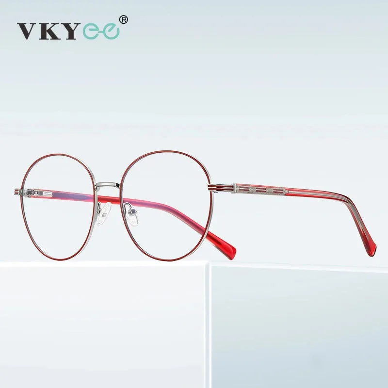 Vicky Women's Full Rim Round Alloy Reading Glasses 3071