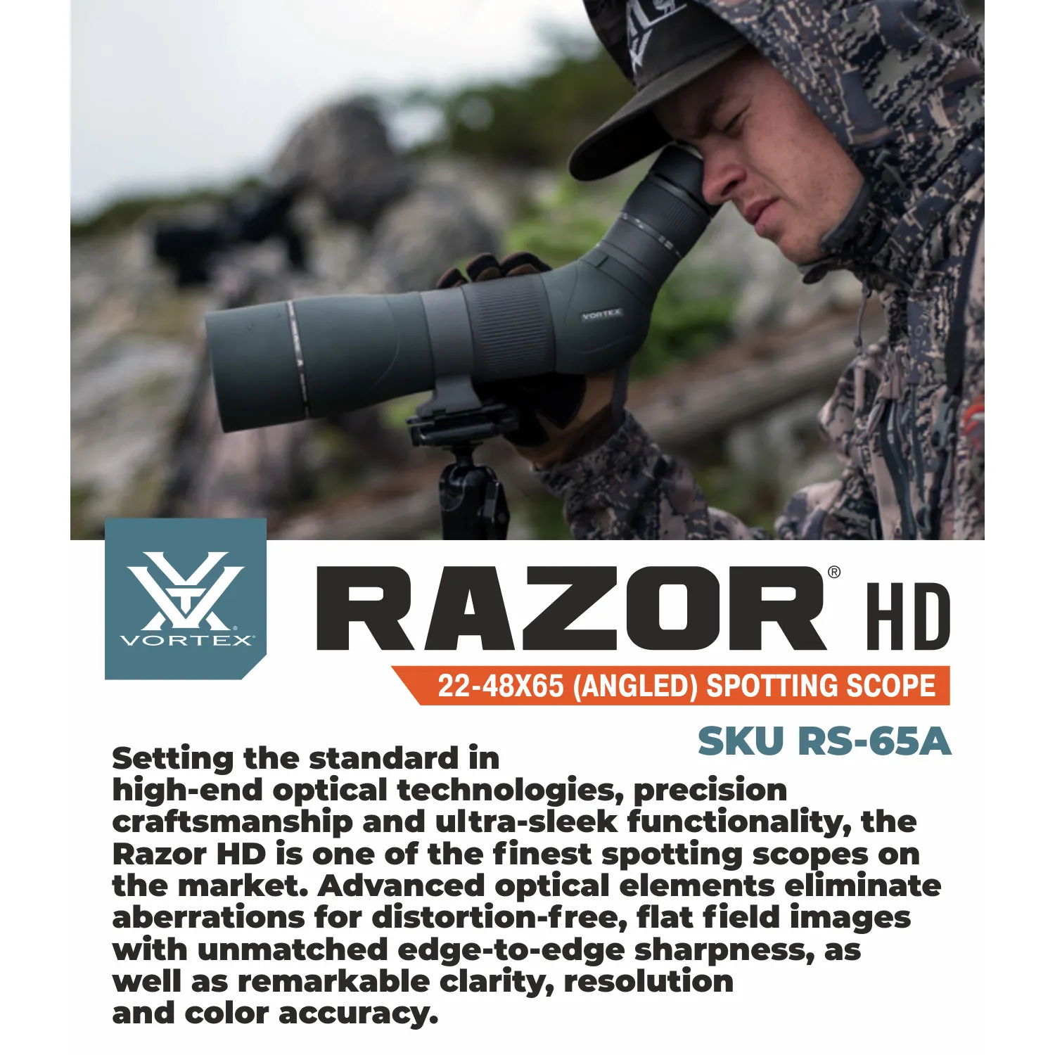 Vortex Optics Razor HD 22-48x65 (Angled) Spotting Scope (RS-65A)