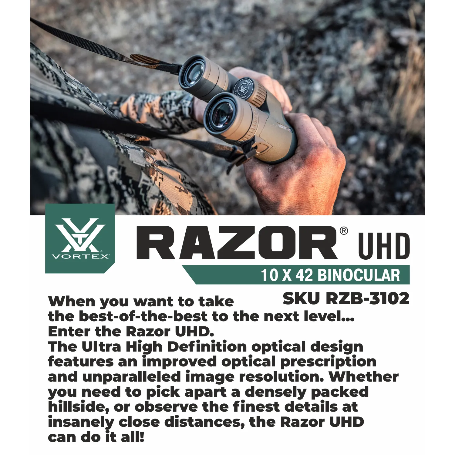 Vortex Optics Razor UHD 10x42 Binocular (RZB-3102)