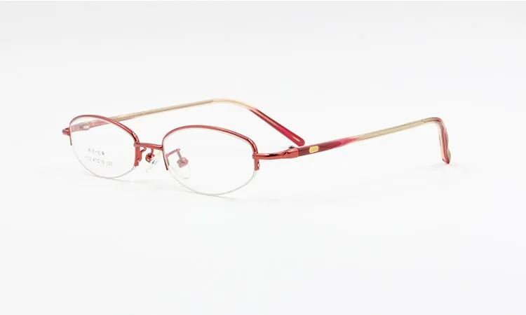 Women's Alloy Frame Semi Rim Eyeglasses 8102