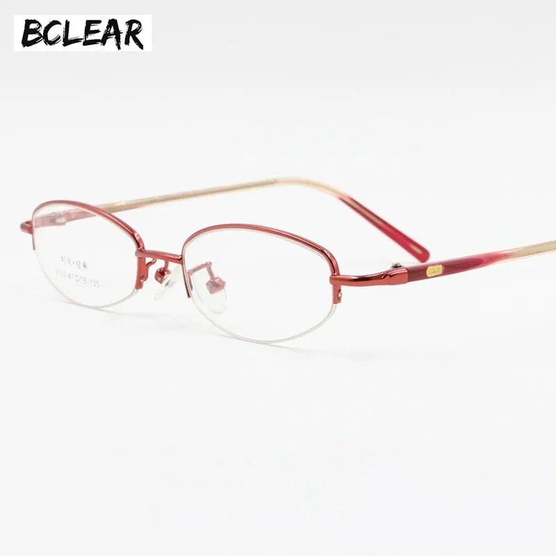 Women's Alloy Frame Semi Rim Eyeglasses 8102