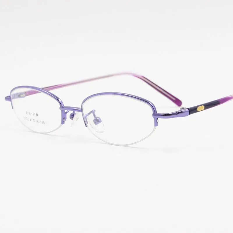 Women's Alloy Frame Semi Rim Eyeglasses 8102