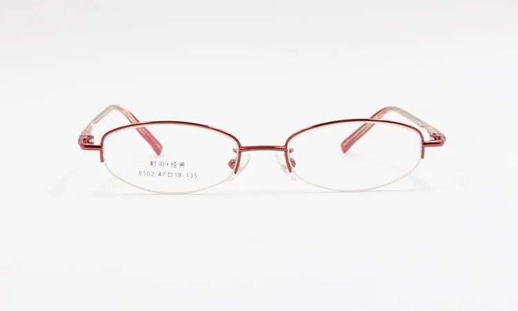 Women's Alloy Frame Semi Rim Eyeglasses 8102