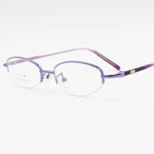 Women's Alloy Frame Semi Rim Eyeglasses 8102