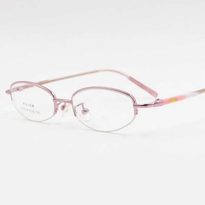 Women's Alloy Frame Semi Rim Eyeglasses 8102