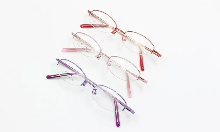 Women's Alloy Frame Semi Rim Eyeglasses 8102