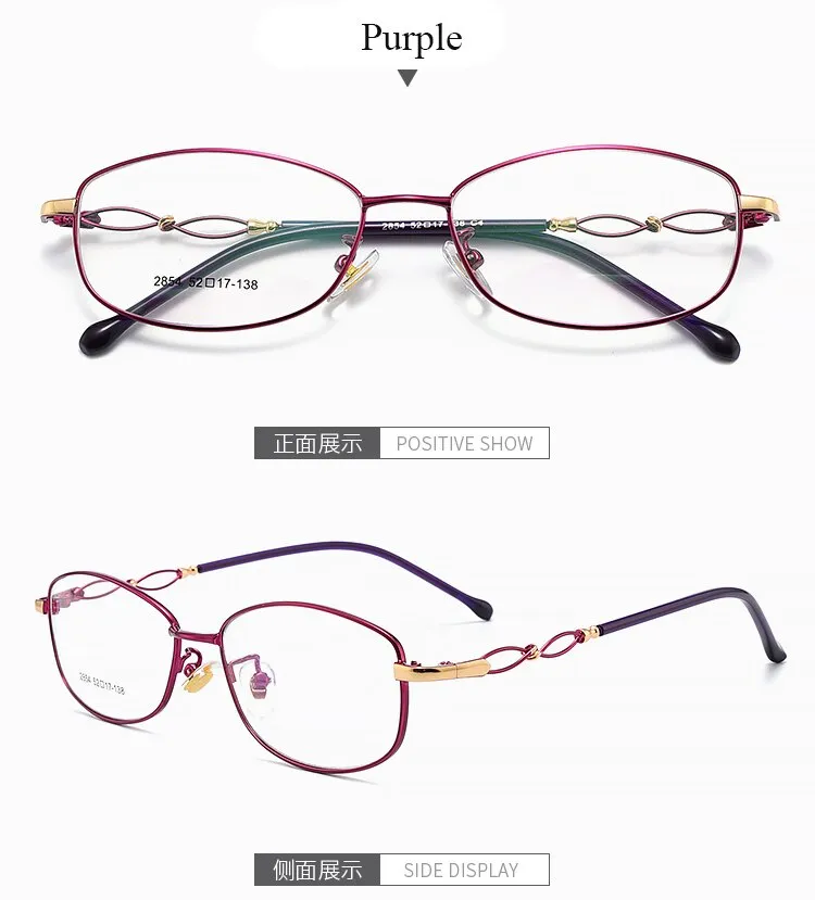 Women's Full Rim Alloy Frame Eyeglasses Sc2854