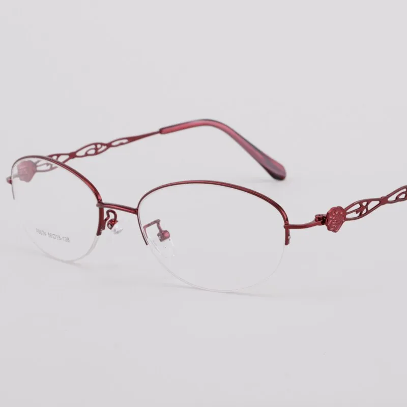 Women's Half Rim Alloy Frame Eyeglasses 6074