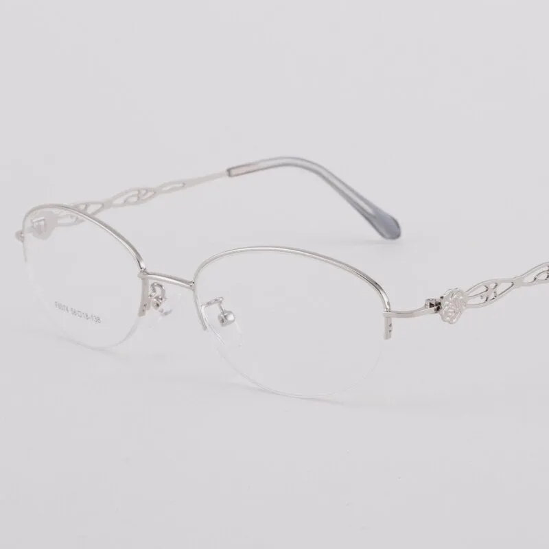 Women's Half Rim Alloy Frame Eyeglasses 6074