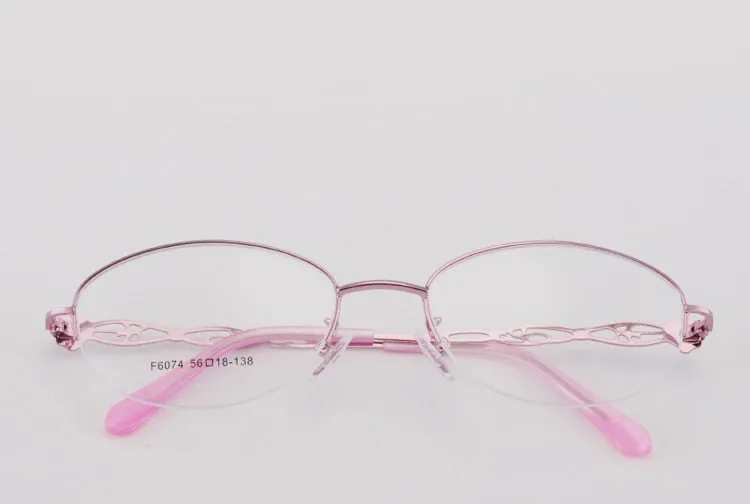 Women's Half Rim Alloy Frame Eyeglasses 6074